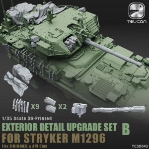 Zimi Model Toucan TC3D043 3D Printed Exterior Detail Upgrade Set B for Stryker M1296 (for Zimi Model and AFV Club Kits) 1/35