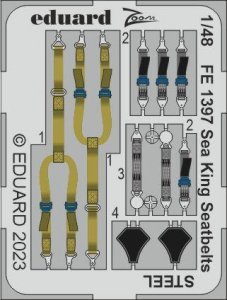 Eduard FE1397 Sea King seatbelts STEEL Airfix 1/48