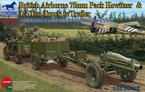 Bronco CB35163 British Airborne 75mm Pack Howitzer 1/4 Ton Truck w/Trailer (1:35)