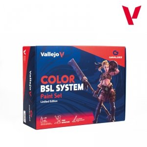 Vallejo 72183 Color BSL System Paint Set ( exclusive miniature )( 3 brushes ) - Game Color 48x18ml