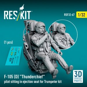 RESKIT RSF32-0067 F-105D Thunderchief pilot sitting in ejection seat for Trumpeter kit (1 pcs) (3D Printed) (1/32)