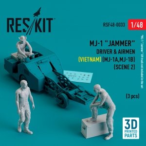 RESKIT RSF48-0033 MJ-1 Jammer Driver airmens (Vietnam) (MJ-1A,MJ-1B) (scene 2) (3 pcs) (3D Printed) 1/48