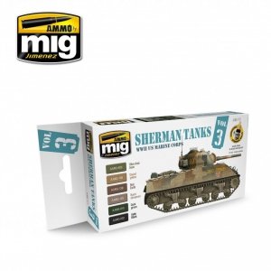AMMO of Mig Jimenez 7171 Set Sherman Tanks Vol. 3 (WWII US Marine Corps) 6x17ml