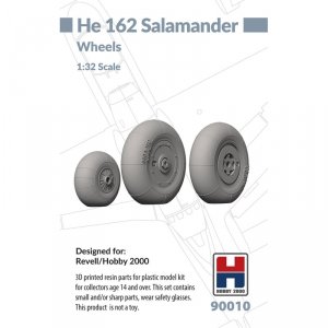 Hobby 2000 90010 He 162 Salamander Wheels (for Revell/Hobby 2000) (3D-Printed) 1/32