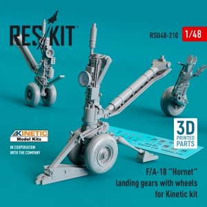 RESKIT RSU48-0210 F/A-18 HORNET LANDING GEARS WITH WHEELS FOR KINETIC KIT (RESIN & 3D PRINTED) 1/48