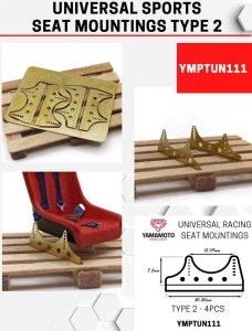 Yamamoto YMPTUN111 Universal Racing Seat Mountings - Type 2 1/24