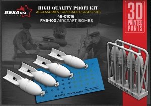 RESArm 48-01016 FAB 100 - High-explosive aircraft bomb (WITH DECAL) (3D resin printing) 1/48