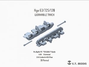 E.T. Model P35-004 WWII German TIGER I Early Workable Track (3D Printed) 1/35