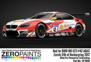 Zero Paints 1646 BMW M6 GT3 42 Zurich 24h Of Nurburgring 2017 Red 30ML