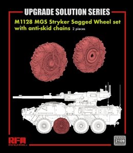 Rye Field Model 2109 M1128 MGS Stryker Sagged Wheel Set with Anti-Skid Chains (2 pcs) 1/35