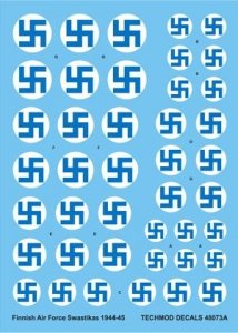 Techmod 48073 - Finnish Air Force Swastikas and Serials 1934-44 (1:48)