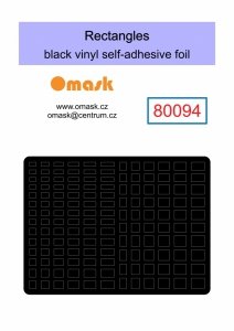 Omask 80094 Rectangles 2-5mm (black Vinyl stickers)