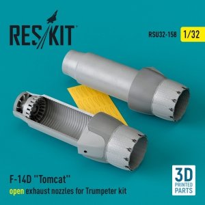 RESKIT RSU32-0158 F-14D Tomcat open exhaust nozzles for Trumpeter kit (3D Printed) 1/32