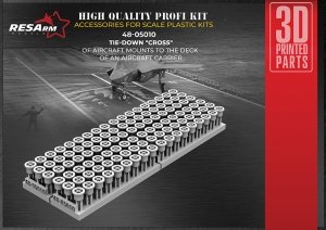 RESArm 48-05010 FASTENER, AIRCRAFT CARRIER, Set of TIE-DOWN CROSS (3D resin printing) 1/48