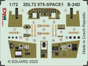 Eduard 3DL72075 B-24D SPACE AIRFIX 1/72
