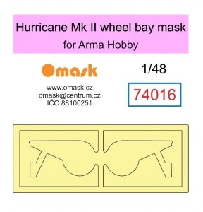 Omask 74016 Hurricane Mk II wheel bay mask (for Arma Hobby) wheelbay yellow masking tape 1/48