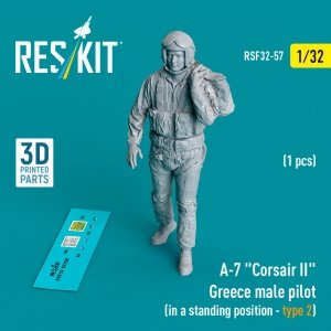 RESKIT RSF32-0057 A-7 Corsair II Greece male pilot (in a standing position - type 2) (1 pcs) (3D Printed) (1/32)
