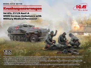 ICM 35114 Krankenpanzerwagen Sd.Kfz.251/8 Ausf.A WWII German Ambulance with Military Medical Personnel 1/35
