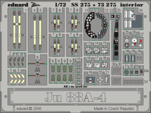 Eduard SS275 Ju 88A-4 interior 1/72 HASEGAWA