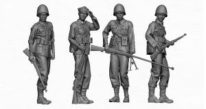 Glowel Miniatures 72007 Polish Infantry Standing (4 Figures, 3D Printed) 1/72