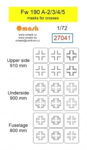 Omask 27041 Fw 190 A-2/3/4/5 masks for crosses 1/72