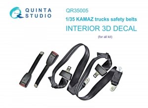 Quinta Studio QR35005 Kamaz trucks safety belts 3D-Printed & coloured on decal paper (all kits) 1/35