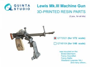 Quinta Studio QT72021 Lewis Mk.III Machine gun, 2 pcs (all kits) 1/72