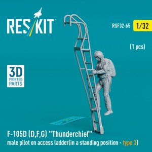 RESKIT RSF32-0065 F-105 (D,F,G) Thunderchief male pilot on access ladder (type 3) (1 pcs) (3D Printed) (1/32)