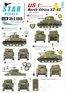 Star Decals 35-C1045 US in North Africa 1942-43 # 1 1/35