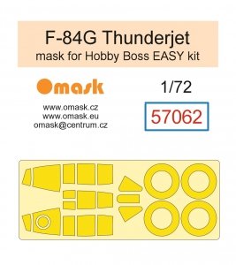 Omask 57062 F-84G Thunderjet Mask (for Hobby Boss Easy kit)  yellow masking tape 1/72 