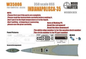 Wood Hunter W35006 Wood Deck USS Cruiser Indianapolis for Trumpeter 1/300
