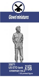 Glowel Miniatures 35071 US ETO tank crewman no.2 (1 Figure, 3D Printed) 1/35