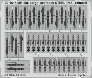 Eduard 491518 MH-60L cargo seatbelts STEEL ICM 1/48