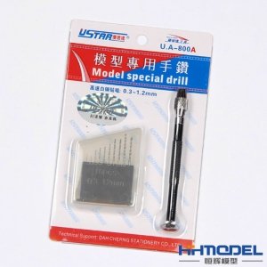 U-Star UA-90800A Pine Vise/Drill Bit Kit 0.3-1.2 mm (zestaw wierteł i wiertarki)
