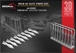 RESArm 48-01003 High-explosive aircraft bomb FAB-50 SV (3D resin printing) 1/48