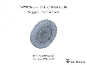 E.T. Model P35-124 WWII German Sd.kfz.250/Sd.kfz.10 Sagged Front Wheels for Dragon Kit 1/35