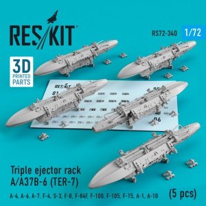 RESKIT RS72-0340 TRIPLE EJECTOR RACK A/A37B-6 (TER-7) (5 PCS) 1/72
