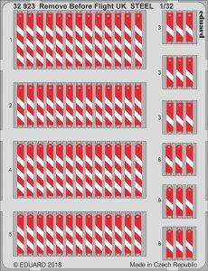 Eduard 32923 Remove Before Flight UK STEEL 1/32