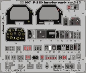 Eduard 33097 P-51D Interior early ser.5-15 S. A. 1/32 Tamiya