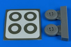 Aires 4801 Spitfire Mk.IX wheels (4-spoke) & paint masks 1/48 EDUARD