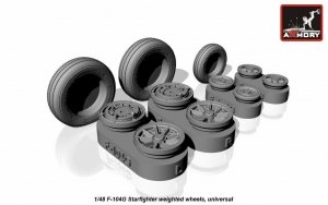 Armory Models AW48312 F-104G Starfighter wheels (w/ optional nose wheels) 1/48