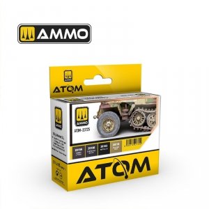 AMMO by Mig Jimenez 20725 ATOM Rubber and Tires colors Set 4x20ml