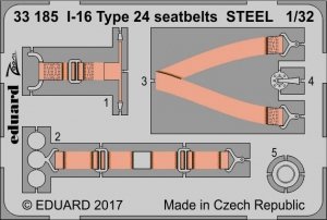 Eduard 33185 I-16 Type 24 seatbets STEEL ICM 1/32