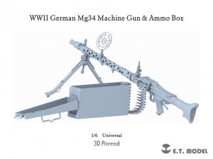 E.T. Model P06-002 WWII German Mg34 Machine Gun Ammo Box (3D Printed) 1/6
