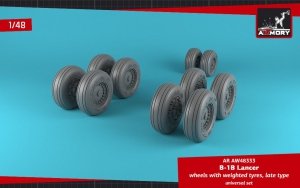 Armory Models AW48333 B-1B Lancer wheels w/ weighted tires, late 1/48