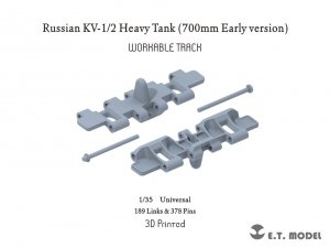E.T. Model P35-050 Russian KV-1/2 Heavy Tank  700mm Early version Workable Track ( 3D Printed ) 1/35