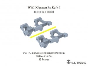 E.T. Model P35-400 WWII German Pz.Kpfw.I Workable Track (3D Printed) For DRAGON/HOBBYBOSS/TAKOM Kit 1/35