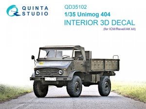 Quinta Studio QD35102 Unimog 404 3D-Printed & coloured Interior on decal paper (ICM) 1/35