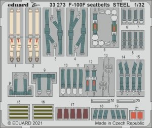 Eduard 33273 F-100F seatbelts STEEL for TRUMPETER1/32