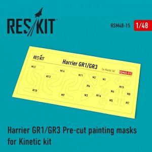 RESKIT RSM48-0015 HARRIER GR1/GR3 PRE-CUT PAINTING MASKS FOR KINETIC KIT 1/48